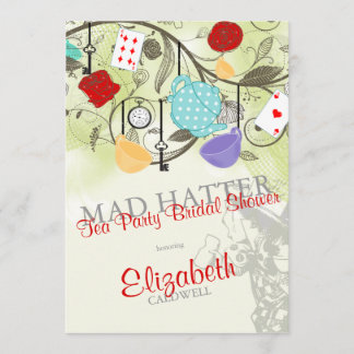Invitation à la douche nuptiale de Mad Hatter