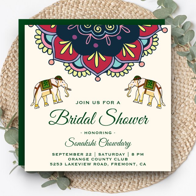 Invitation à la douche nuptiale de Mandala indienn (Créateur téléchargé)