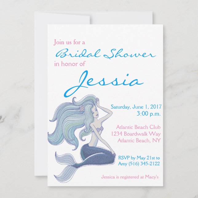 Invitation à la douche nuptiale de Mermaid (Devant)