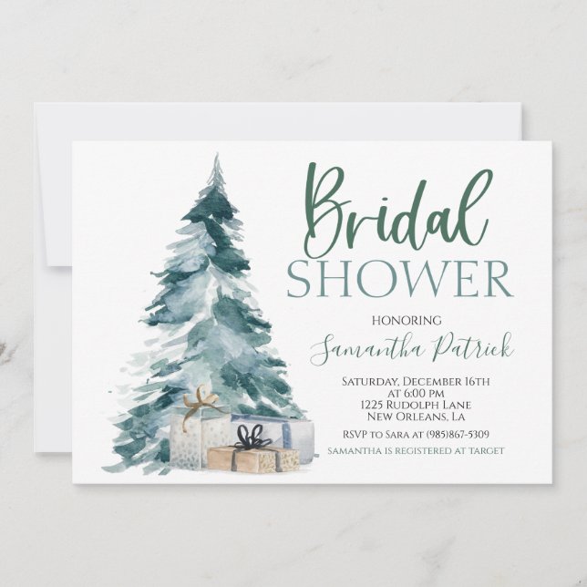 Invitation à la douche nuptiale de Noël (Devant)