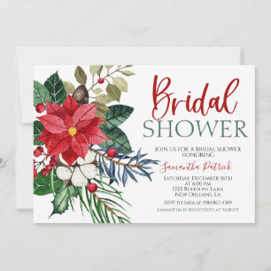 Invitation à la douche nuptiale de Noël Floral
