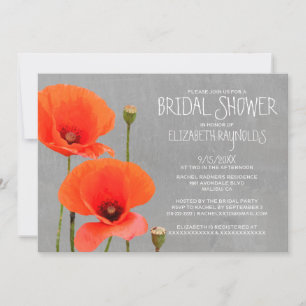 Invitation à la douche nuptiale de pavot
