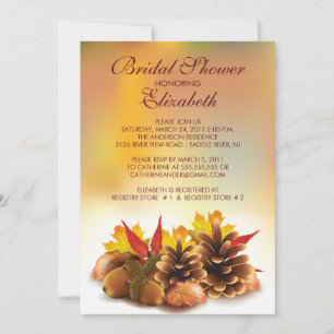 Invitation à la douche nuptiale de Pinecones à l'a