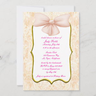 Invitation à la douche nuptiale de Pink Bow