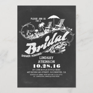 invitation à la douche nuptiale de plage de tablea