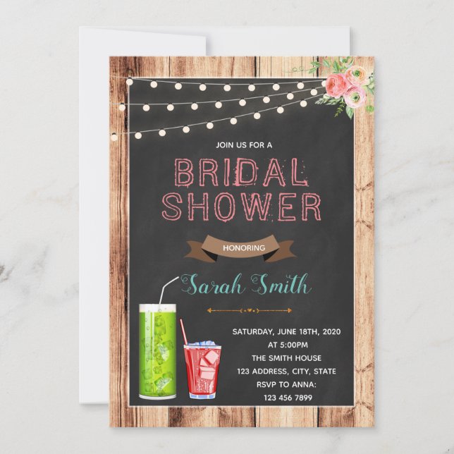 Invitation à la douche nuptiale de soda italienne (Devant)