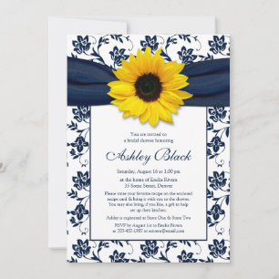 Invitation à la douche nuptiale de Sunflower Navy 