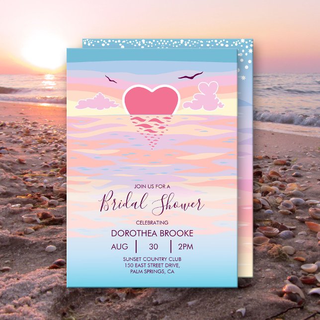 Invitation à la douche nuptiale de Sunrise Beach (Créateur téléchargé)