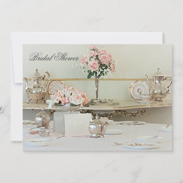 Invitation à la douche nuptiale de thé (Devant)