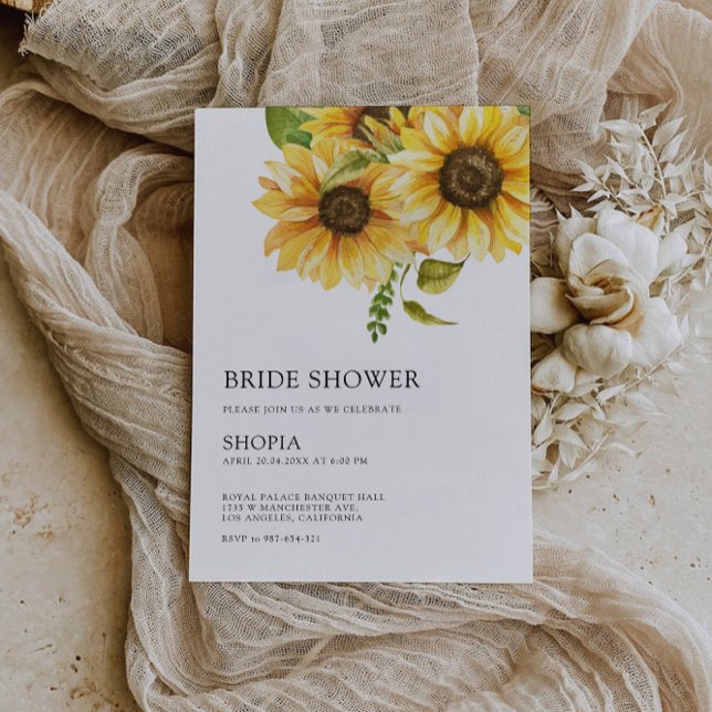 Invitation à la douche nuptiale de tournesol (Sunflower Bridal Shower Invitation)