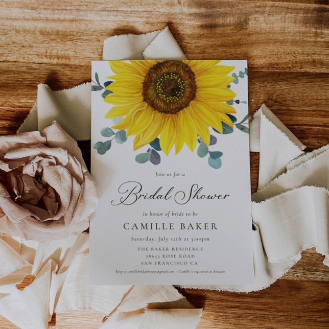 Invitation à la douche nuptiale de tournesol (Créateur téléchargé)