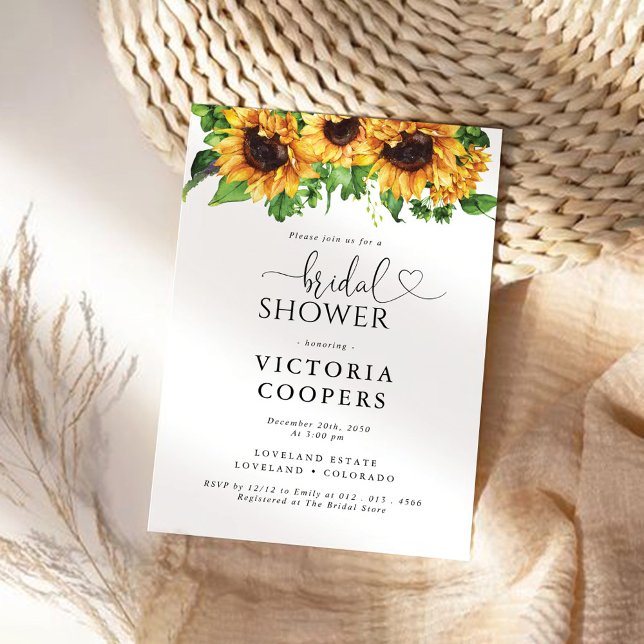 Invitation à la douche nuptiale de tournesol (Créateur téléchargé)