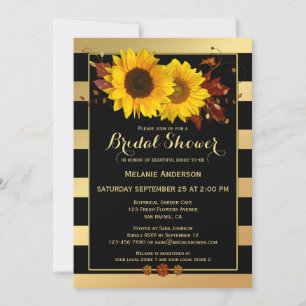 Invitation à la douche nuptiale de tournesol à ray