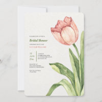 Invitation à la douche nuptiale de Tulip rose