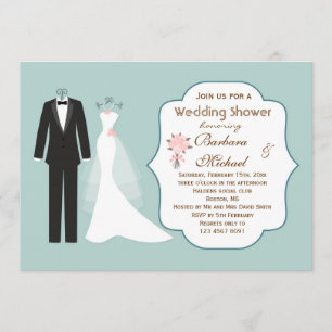 Invitation à la douche nuptiale de Tuxedo et Gown