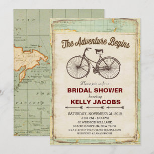 Invitation à la douche nuptiale de voyage à vélo v