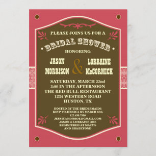 Invitation à la douche nuptiale de Western Couple