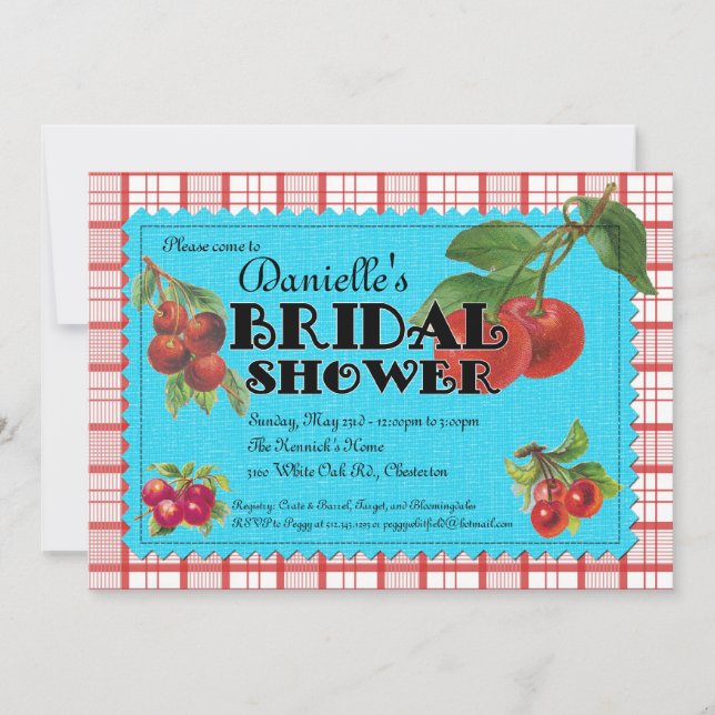 Invitation à la douche nuptiale des cerisiers (Devant)