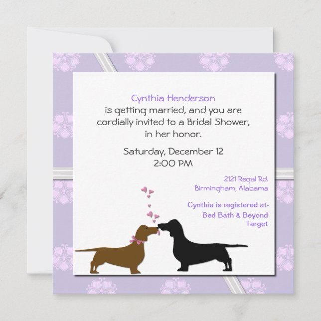Invitation à la douche nuptiale des chiens de Whim (Devant)