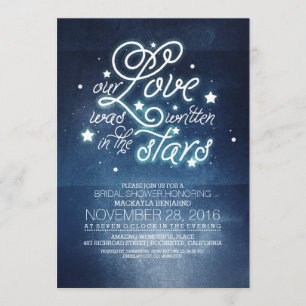 Invitation à la douche nuptiale des étoiles romant