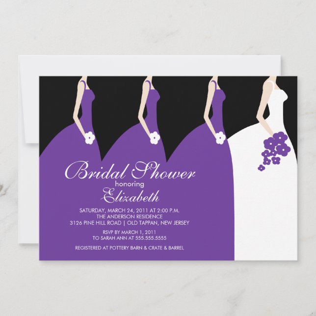 Invitation à la douche nuptiale des femmes mariées (Devant)