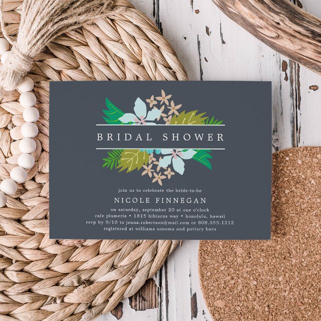 Invitation à la douche nuptiale des fleurs de l'îl (Créateur téléchargé)