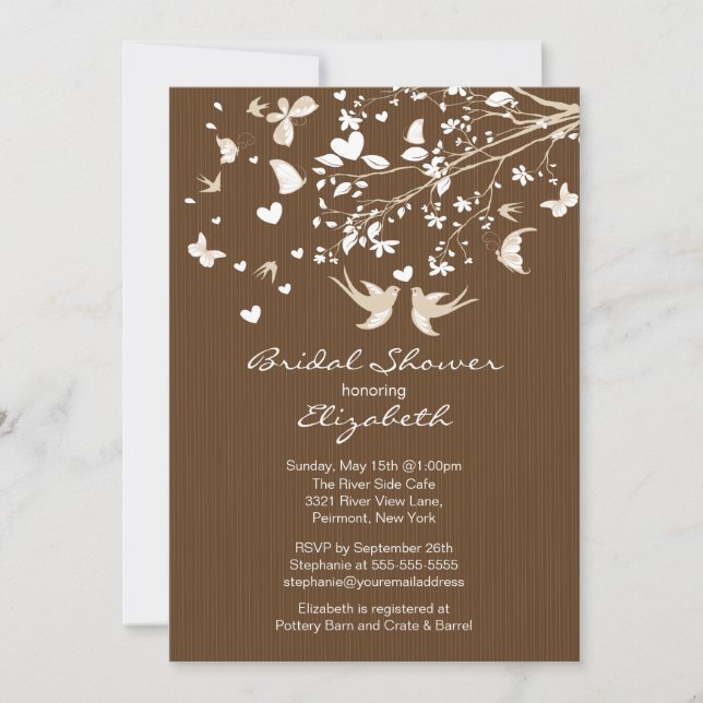 Invitation à la douche nuptiale des Inséparables B (Devant)