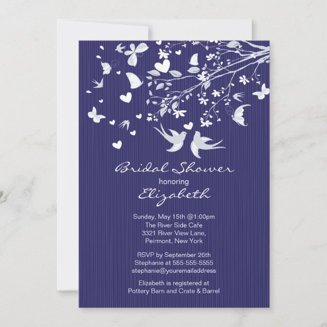 Invitation à la douche nuptiale des Inséparables b (Devant)