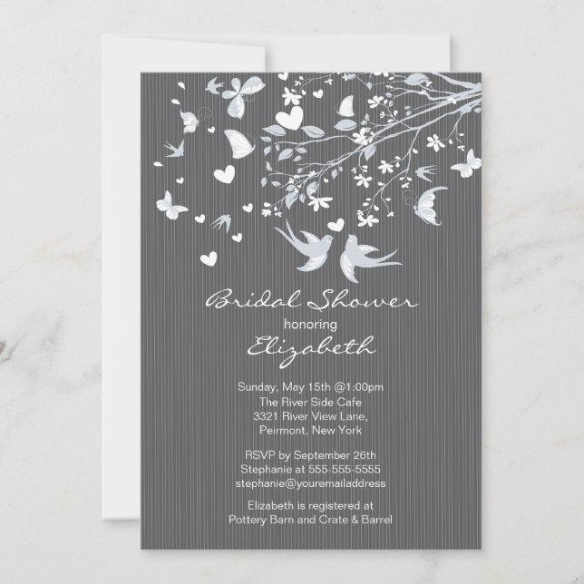 Invitation à la douche nuptiale des Inséparables g (Devant)