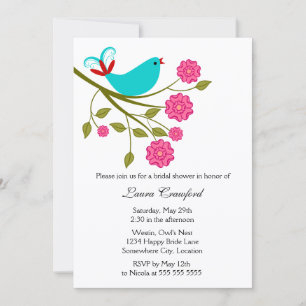 Invitation à la douche nuptiale des oiseaux chante