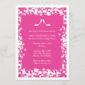 Invitation à la douche nuptiale des talons roses c