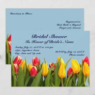 Invitation à la douche nuptiale des Tulipes roses