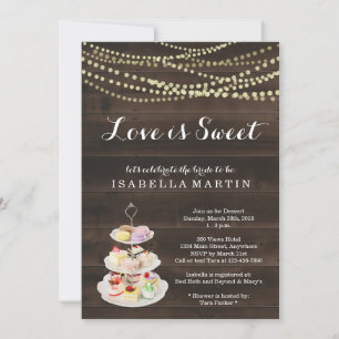 Invitation à la douche nuptiale Dessert - L'amour 