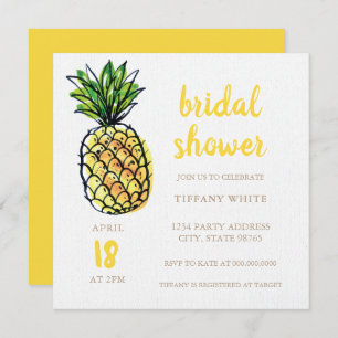 Invitation à la douche nuptiale d'été à ananas
