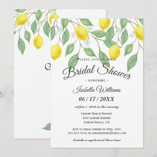 Invitation à la douche nuptiale d'été Boho Lemon