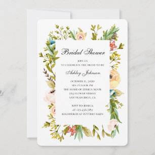 Invitation à la douche nuptiale d'été. Fleurs de j