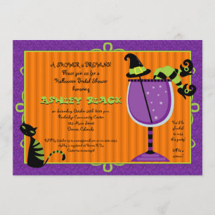 Invitation à la douche nuptiale d'Halloween sorciè