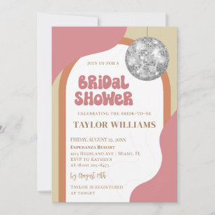 Invitation à la douche nuptiale Disco super