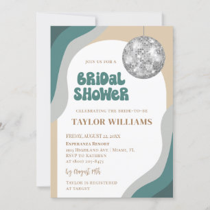 Invitation à la douche nuptiale Disco super