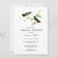 Invitation à la douche nuptiale d'oiseau Hummer vi