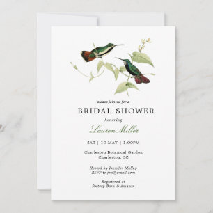 Invitation à la douche nuptiale d'oiseau Hummer vi