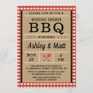 Invitation à la douche nuptiale du barbecue