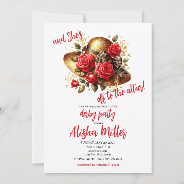 Invitation à la douche nuptiale du Casquette Red R (Devant)