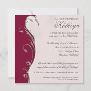 Invitation à la douche nuptiale du Mariage royal Q