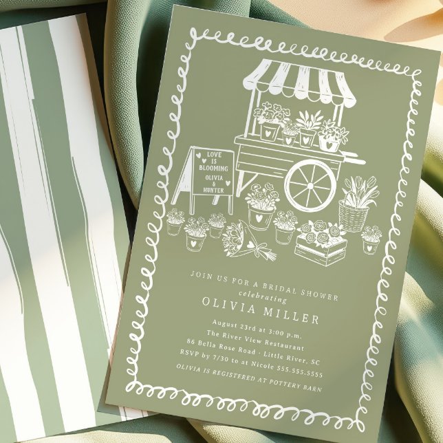 Invitation à la douche nuptiale du panier à fleurs (Créateur téléchargé)