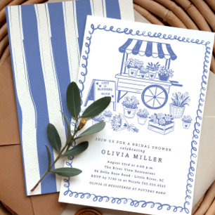 Invitation à la douche nuptiale du panier à fleurs