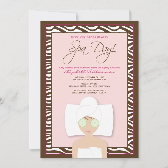 Invitation à la douche nuptiale du Spa (rose) (Devant)