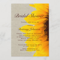 Invitation à la douche nuptiale du tournesol Linen