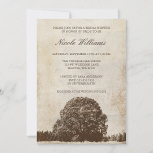 Invitation à la douche nuptiale d'un chêne Brown V