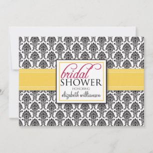 Invitation à la douche nuptiale élégante Damask (c